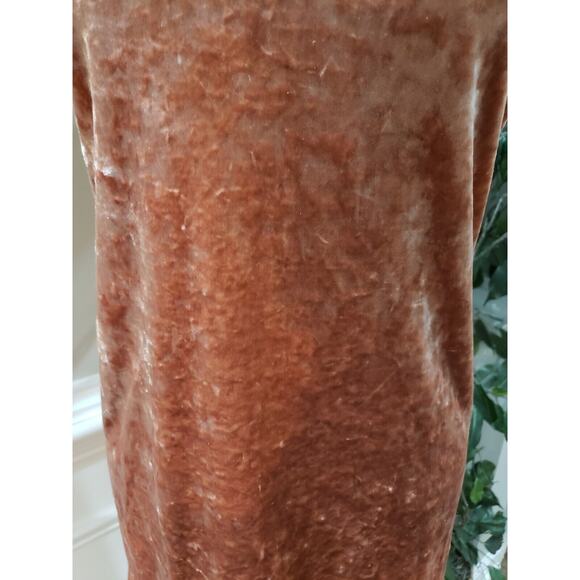 Madewell Crushed Velvet Mockneck Dress Orange Cream Size Small - Picture 3 of 12